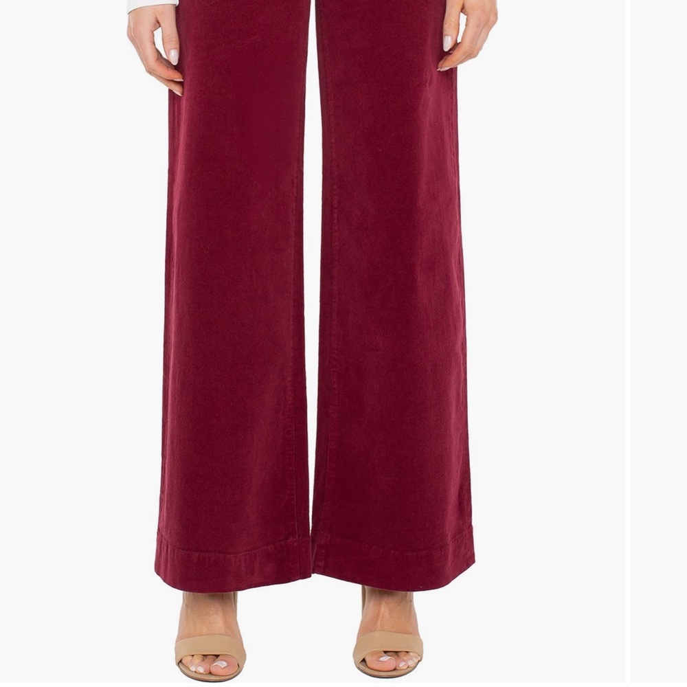 Liverpool Maroon Wide-Leg Pants